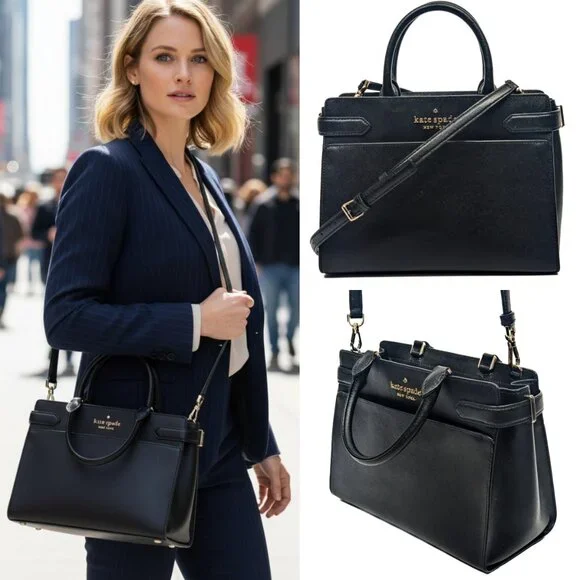 KATE SPADE Black Saffiano Leather medium sized shoulder bag - Picture 4 of 13